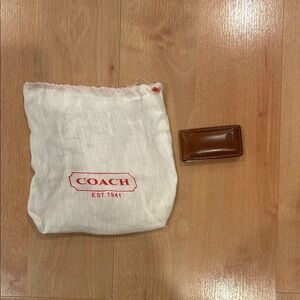 Coach factory Tan Leather money clip